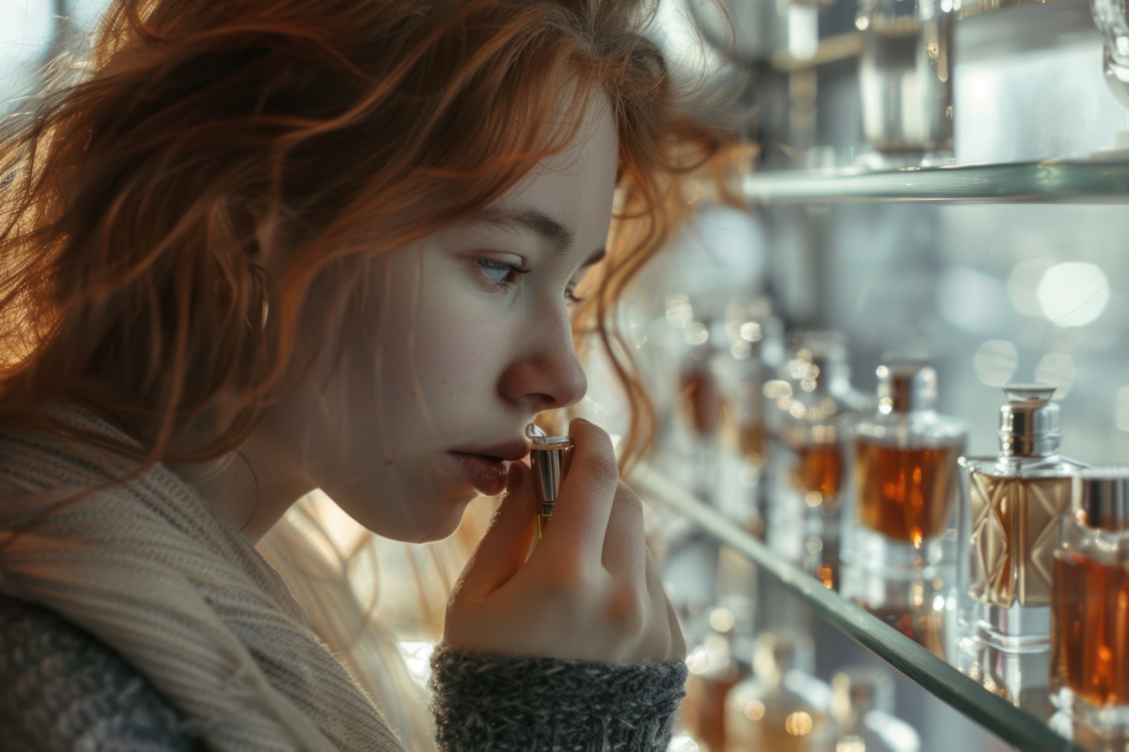 Woman holding a personalized perfume bottle