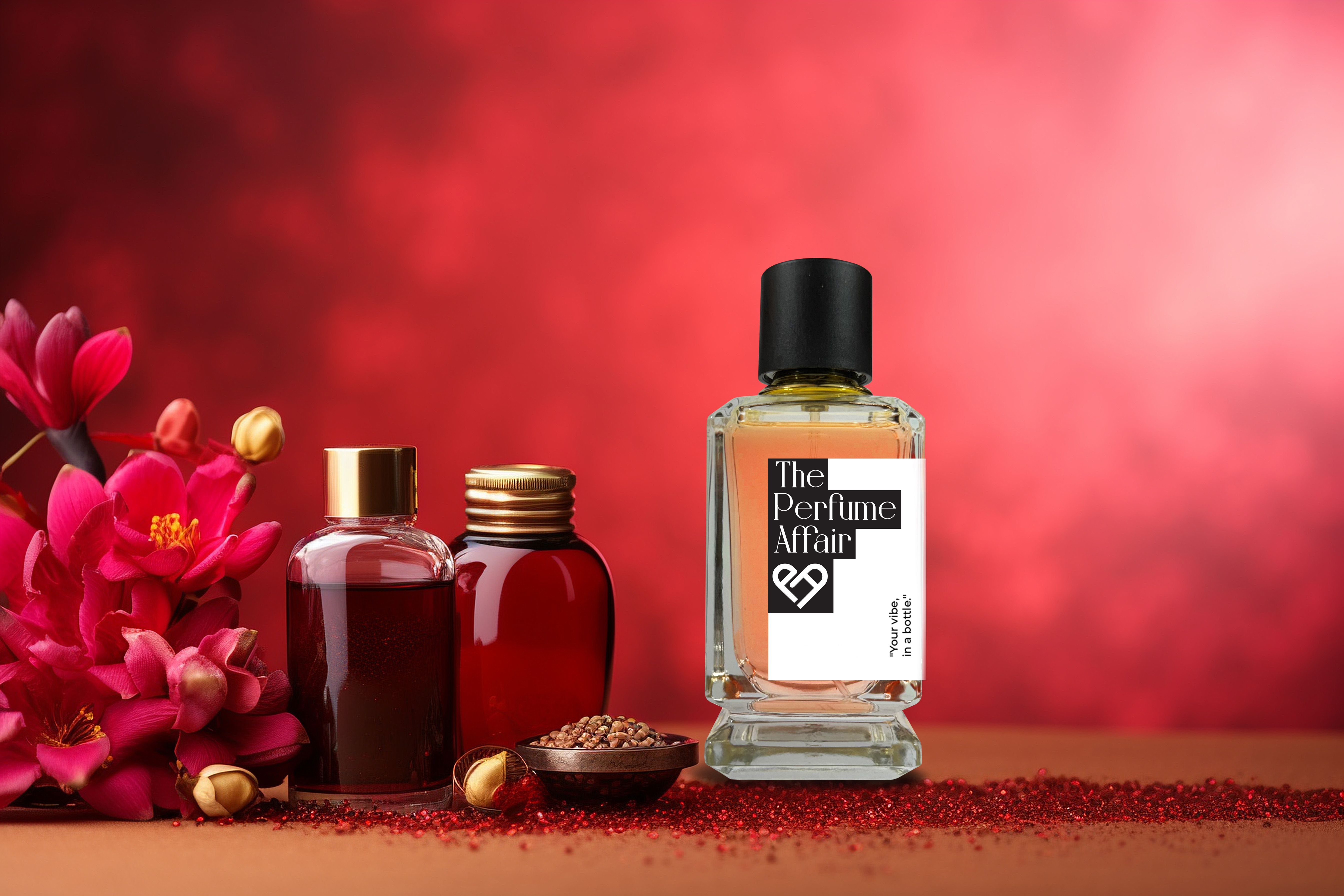 Woman holding a personalized perfume bottle
